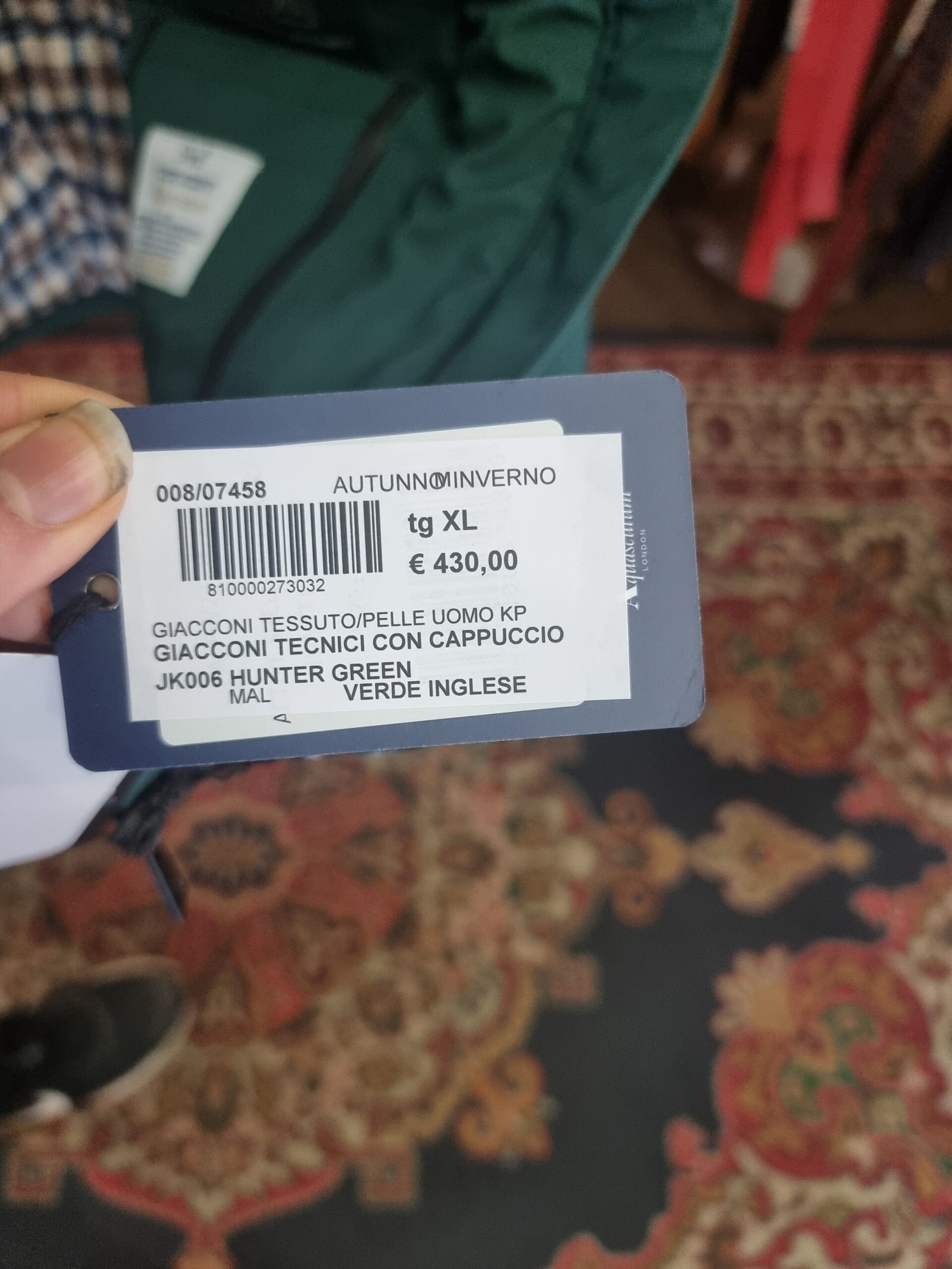 Giaccone Tecnico da Uomo con Cappuccio KP JK006 - Verde Inglese (Hunter Green) - Image 6