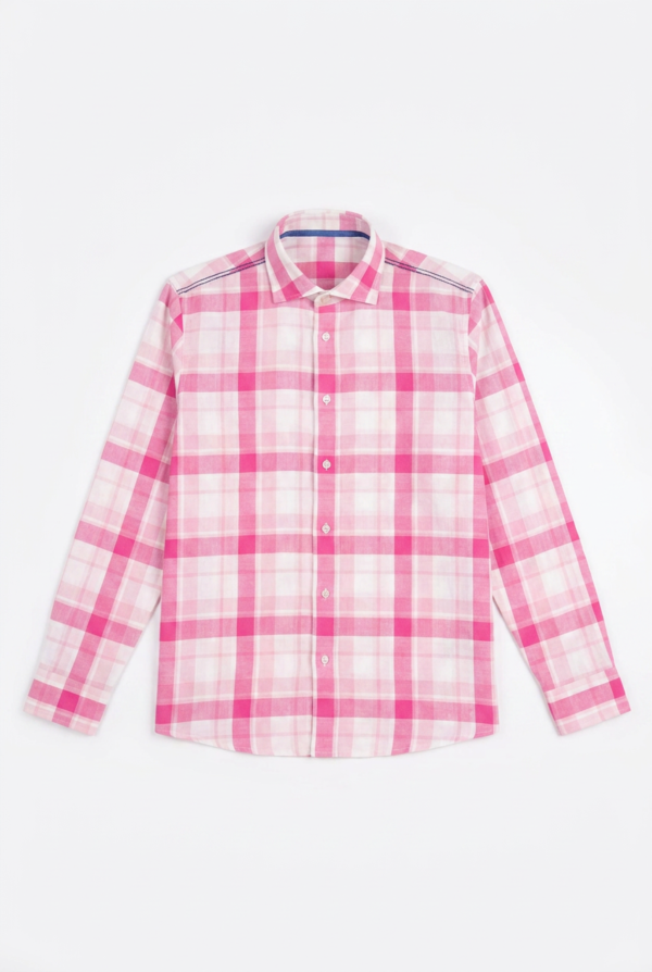 ADRIANNA Uomo WH04 Pink and White Checkered
