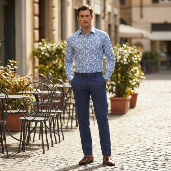 Ingram INMEDIO MLY - 6 REGULAR FIT Blue and White